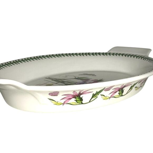 PORTMEIRION BOTANIC GARDEN 14.75" Augratin SWEET PEA Oval Serving Dish VGUC - Picture 3 of 6